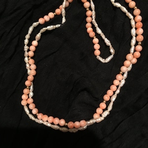 Coral and Freshwater Pearl Necklace