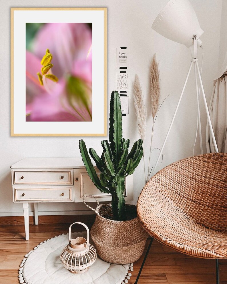 Pink Flower Printable Pink Flower Wall Art Wildflower Wall - Etsy