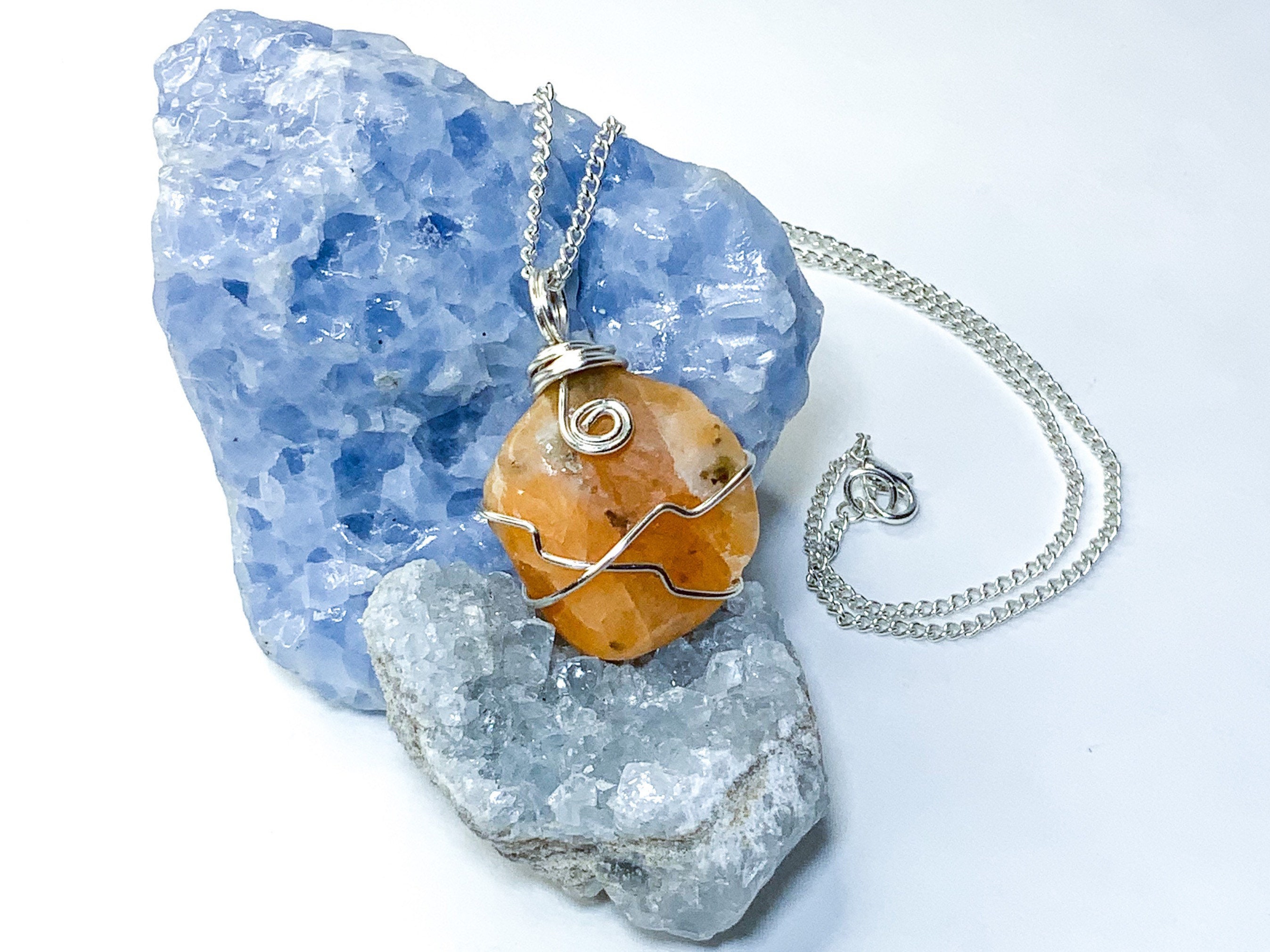 Orange calcite pendant Clearance