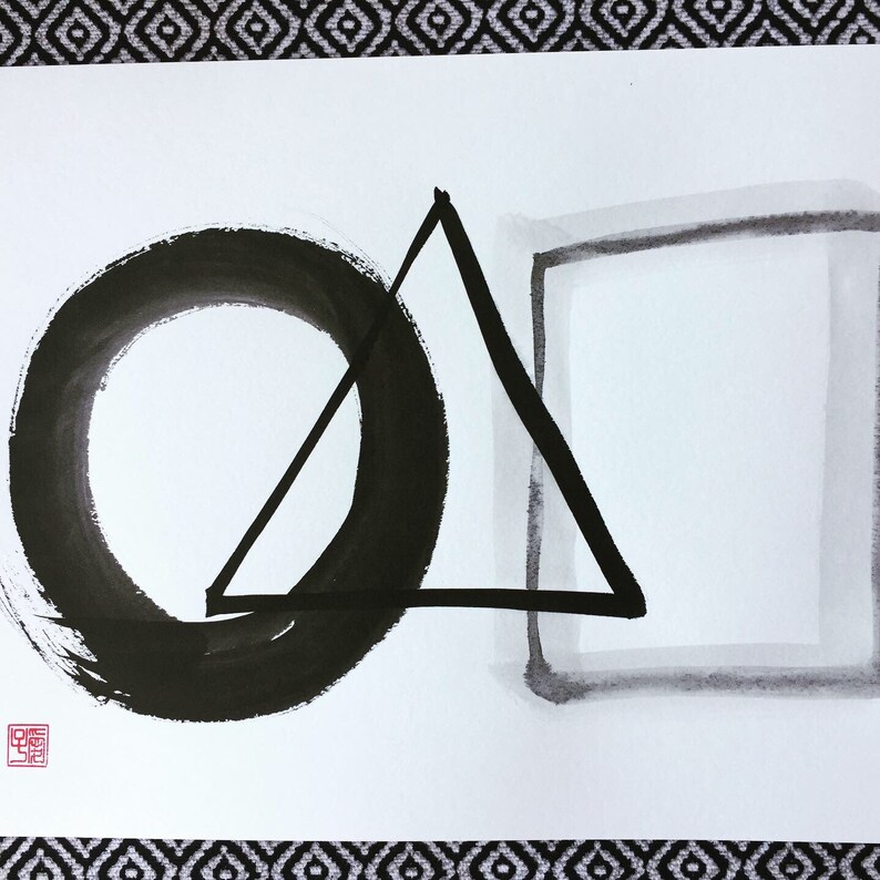 The CircleTriangleand Square Zen Art Calligraphy original | Etsy