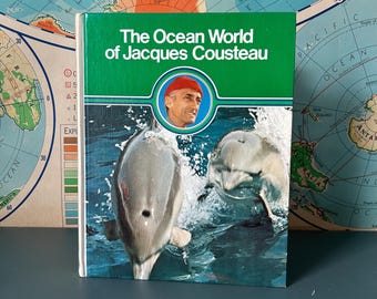 Vintage Jacques Cousteau Book - Ocean World, Volume 1 - 1973 Hardcover