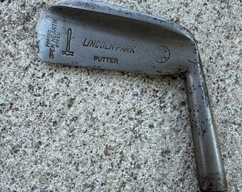 Antique 1920s Wilson Aim Rite Lincoln Park Putter | Vintage Hickory Shaft Golf Club | Man Cave Decor, Golf Collector Gift