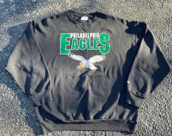 Vintage 1994 Philadelphia Eagles Black Crewneck Sweatshirt Bike Blank True Grail XXL Mint Condition