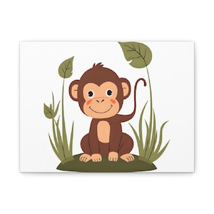 Nursery wall art decor Monkey