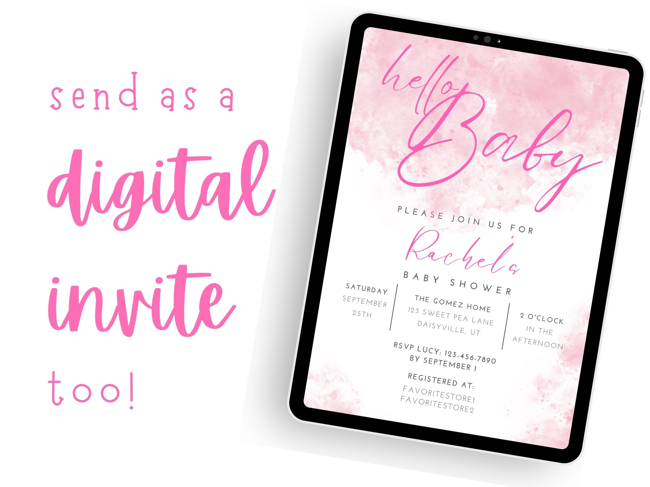 Printable Baby Shower Invitation Girl, Baby Shower Invitation Digital ...