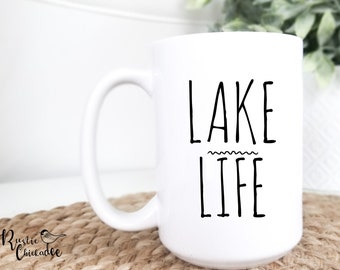 Lake Life Coffee Mug Farmhouse Lake House Decor