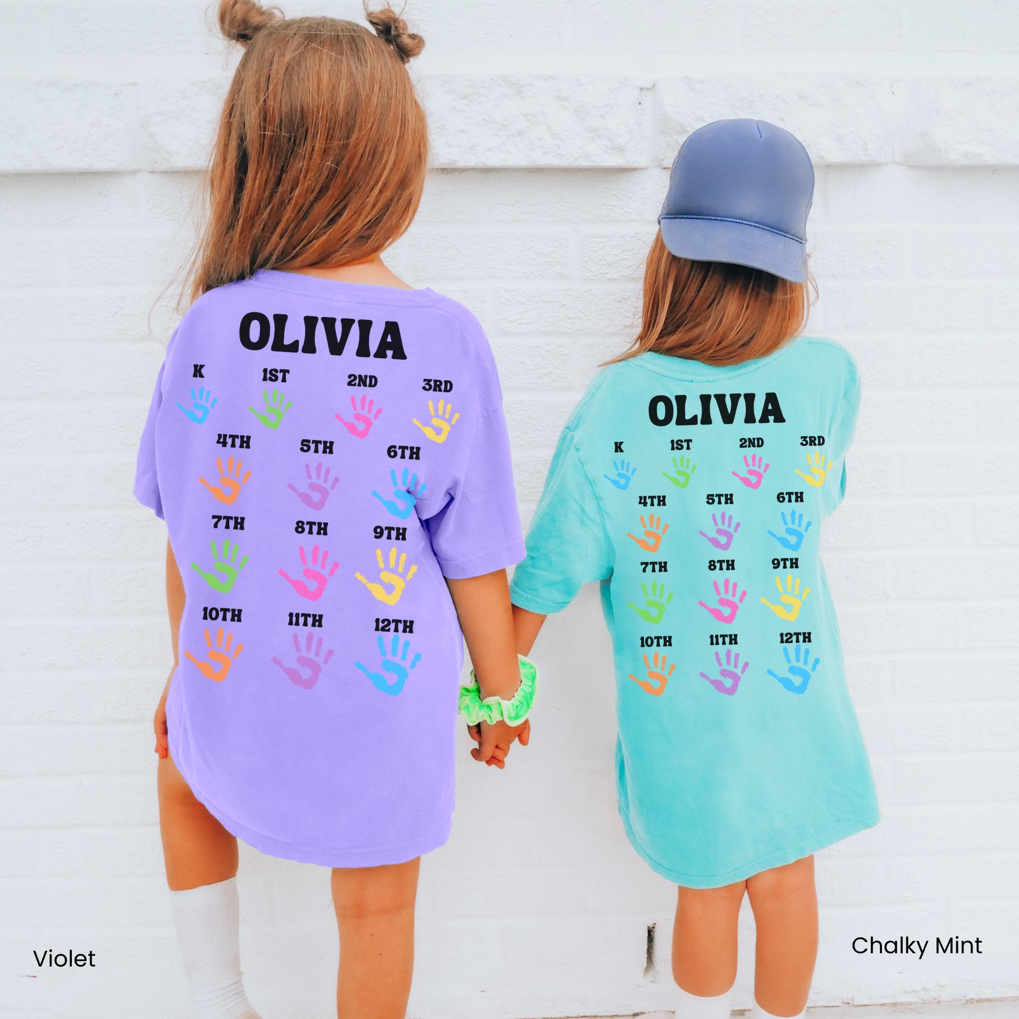 Class of 2038 Handprint Shirt, First Day of School Shirt, Grow With Me Shirt, Photo Day Shirt, Kinder Through 12th