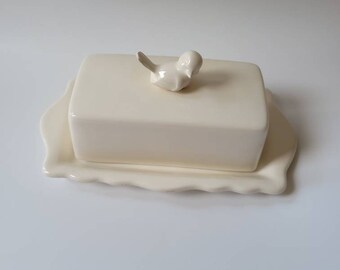 Bird Butter Dish, Ceramic Butter Dish, Bird  Lover Butter Dish Butter Dish,