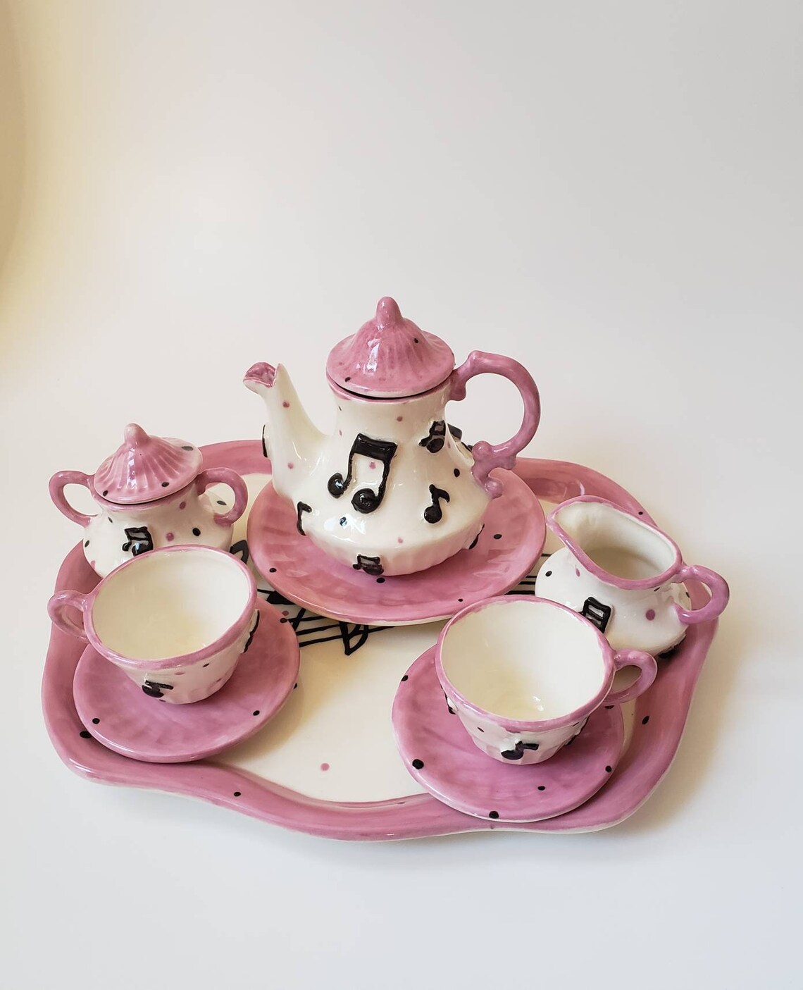 Music Child Sized Tea Set Music Notes Tea Set Teaset for Etsy