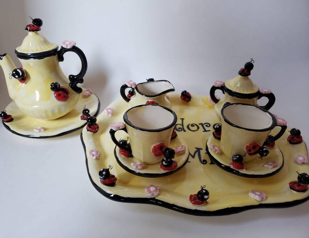 Personalized Ladybug Child Sized Tea Set Etsy