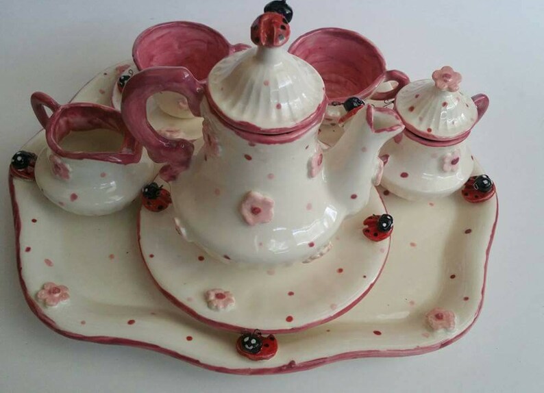 Personalized Ladybug Child Sized Tea Set Etsy