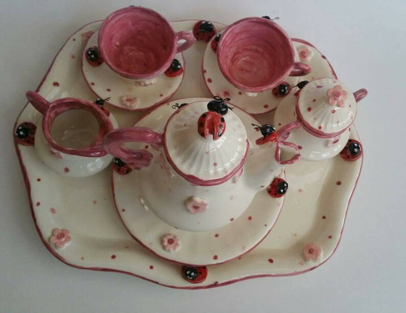 Personalized Ladybug Child Sized Tea Set Etsy
