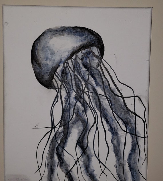 Original Aquarell Quallen Malerei Etsy
