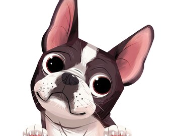 Boston Terrier Car Window Sticker Decal by Mutt Mad