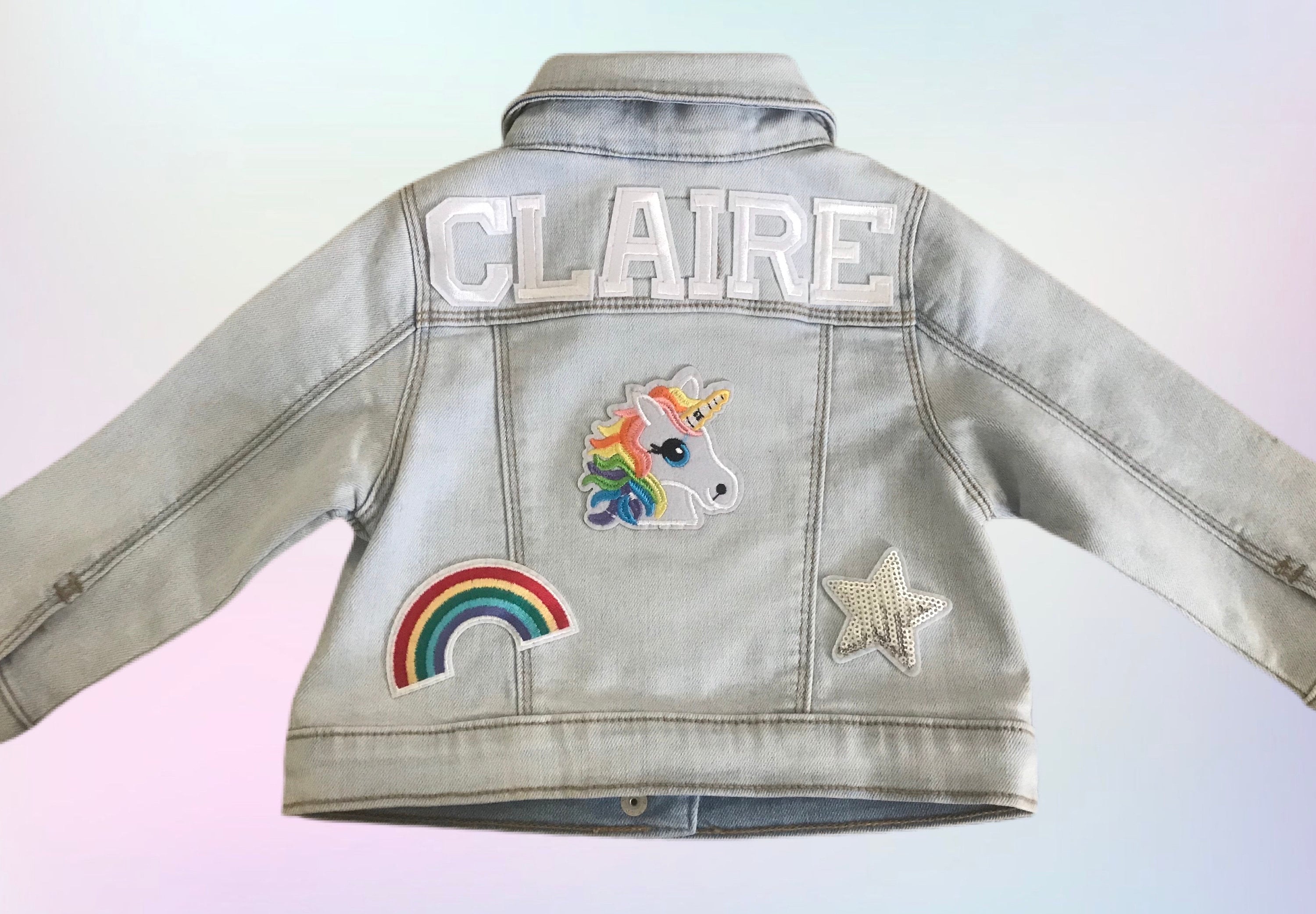 Baby Denim Jacket Personalized Custom Jean Patches Etsy