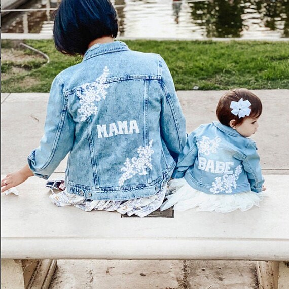 mama and baby jean jacket