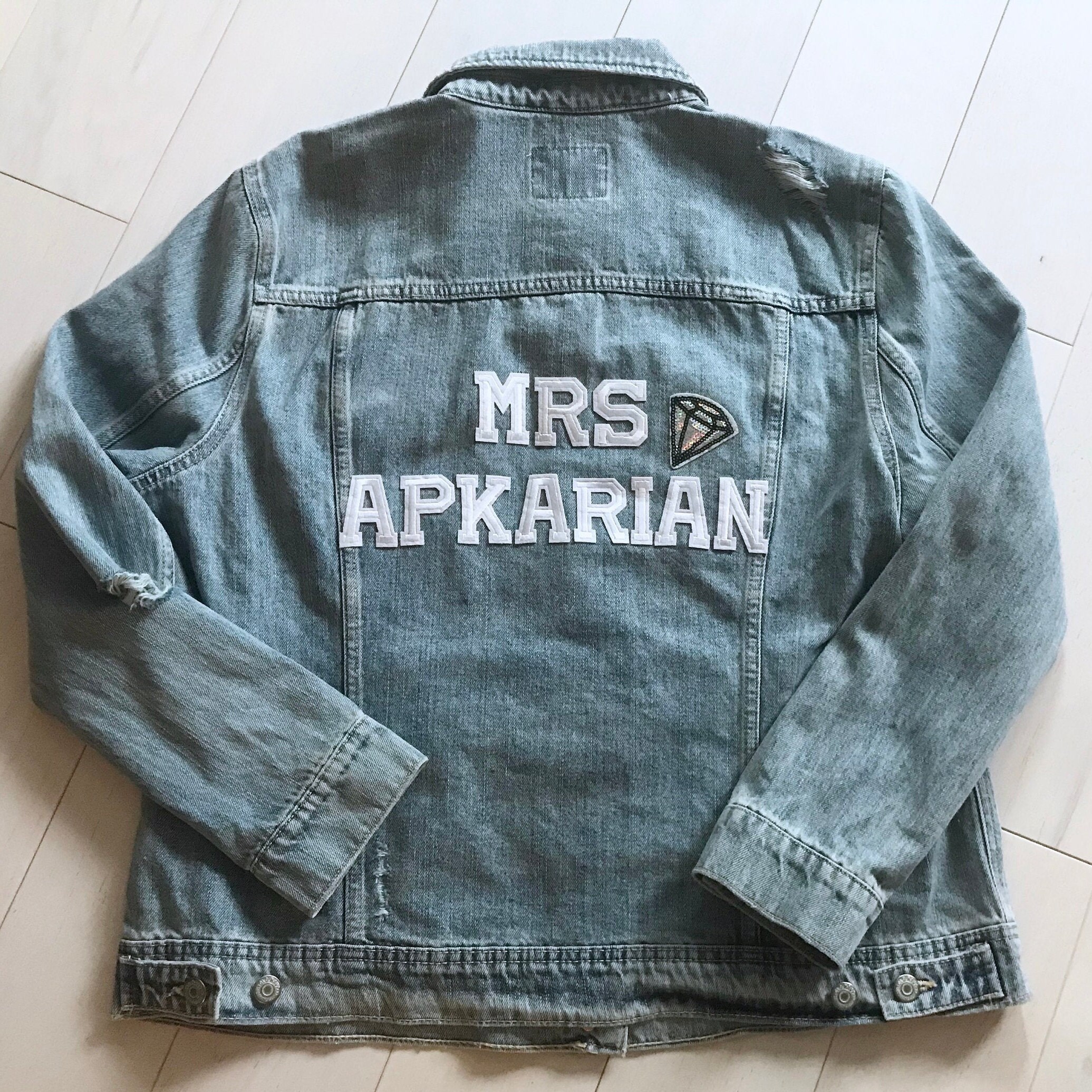 Mrs Denim Jacket Custom Jean Jacket Bride Personalized | Etsy