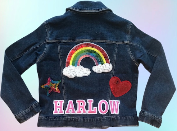 Gold Stars Personalised Children\u2019s Denim Jacket