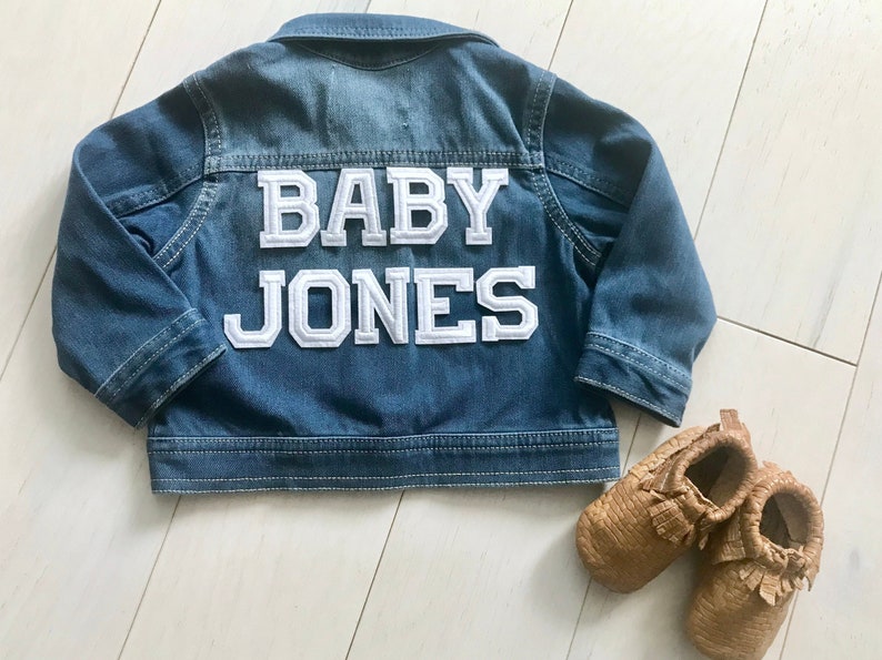 Baby Denim Jacket Custom Personalized Patches New Baby image 1