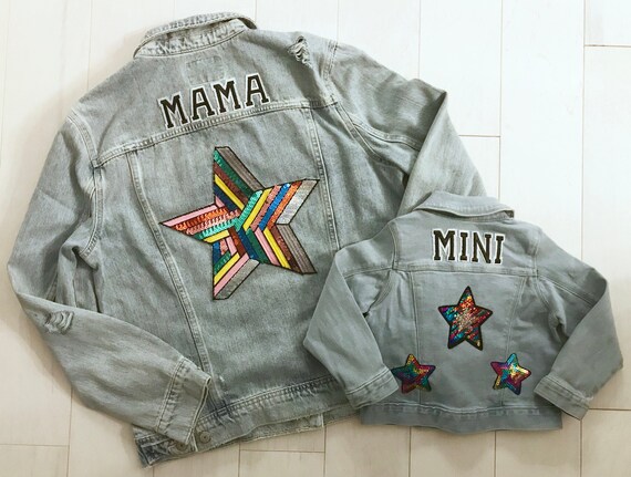 mama and baby jean jacket