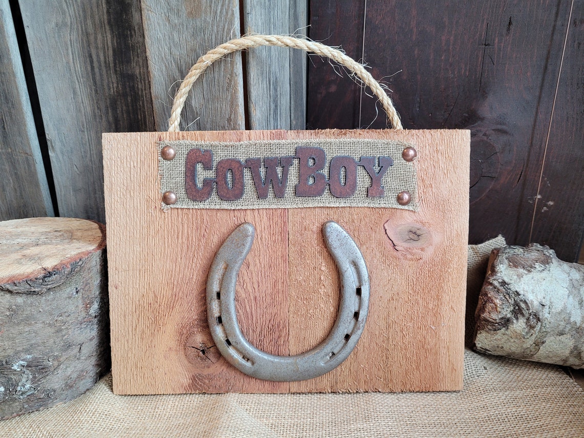 Wood Western Sign Cowboy | Etsy