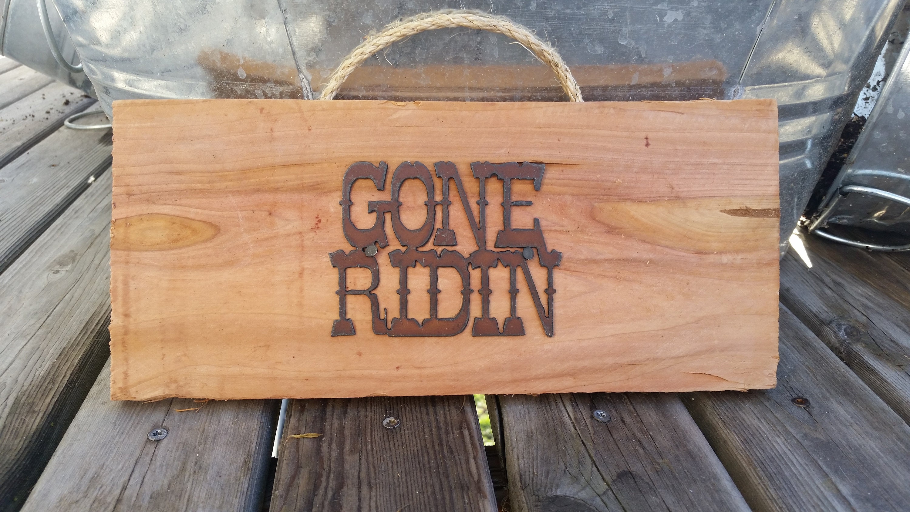 Wood Western Sign Gone Ridin | Etsy