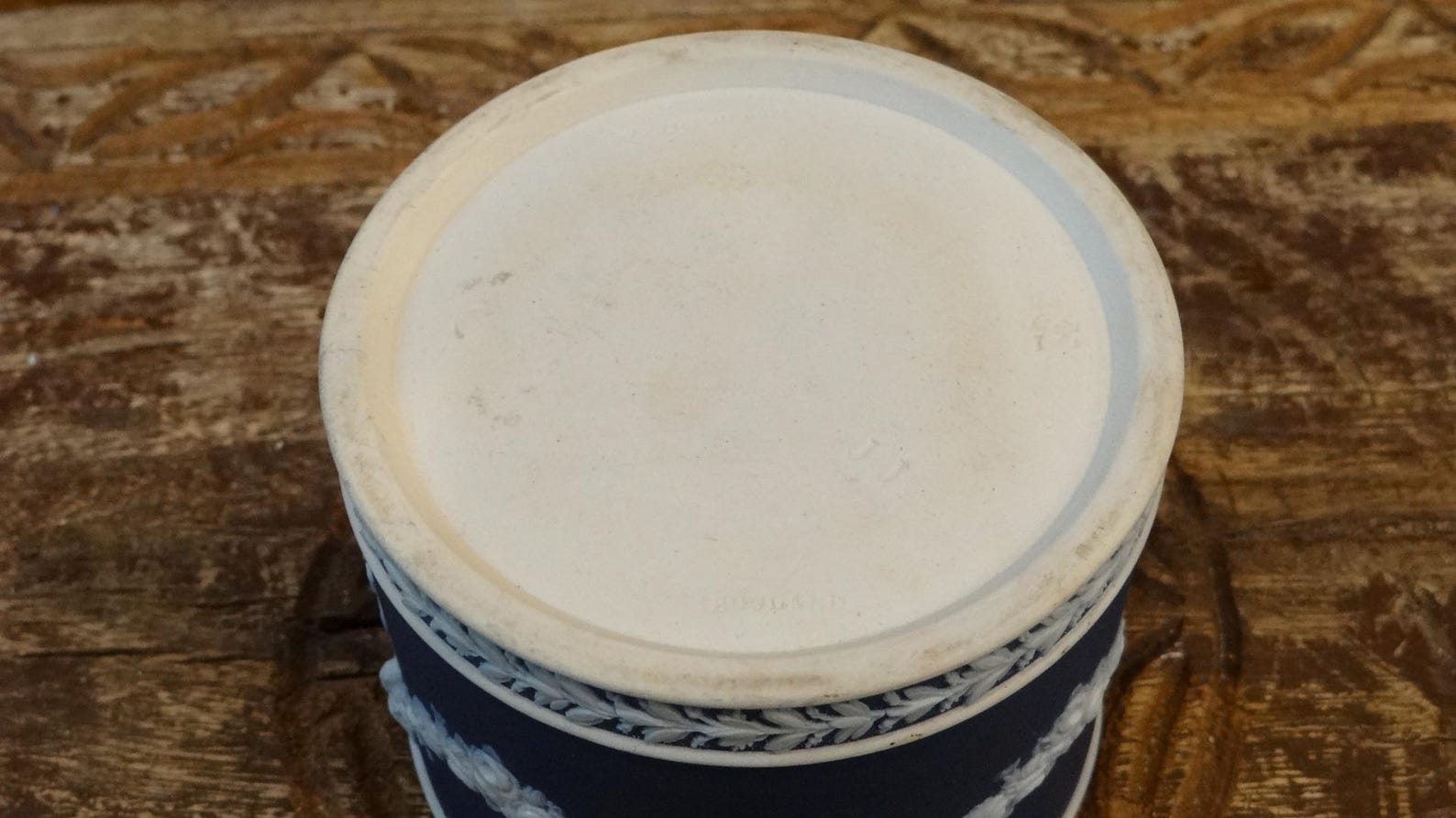 Antique English Ram Goat Heads Floral Neoclassical Wedgewood Blue ...