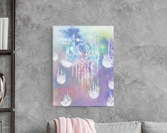 Peinture originale, huile sur toile. Art mural abstrait. Taille: 23.81 » x 19.29 »