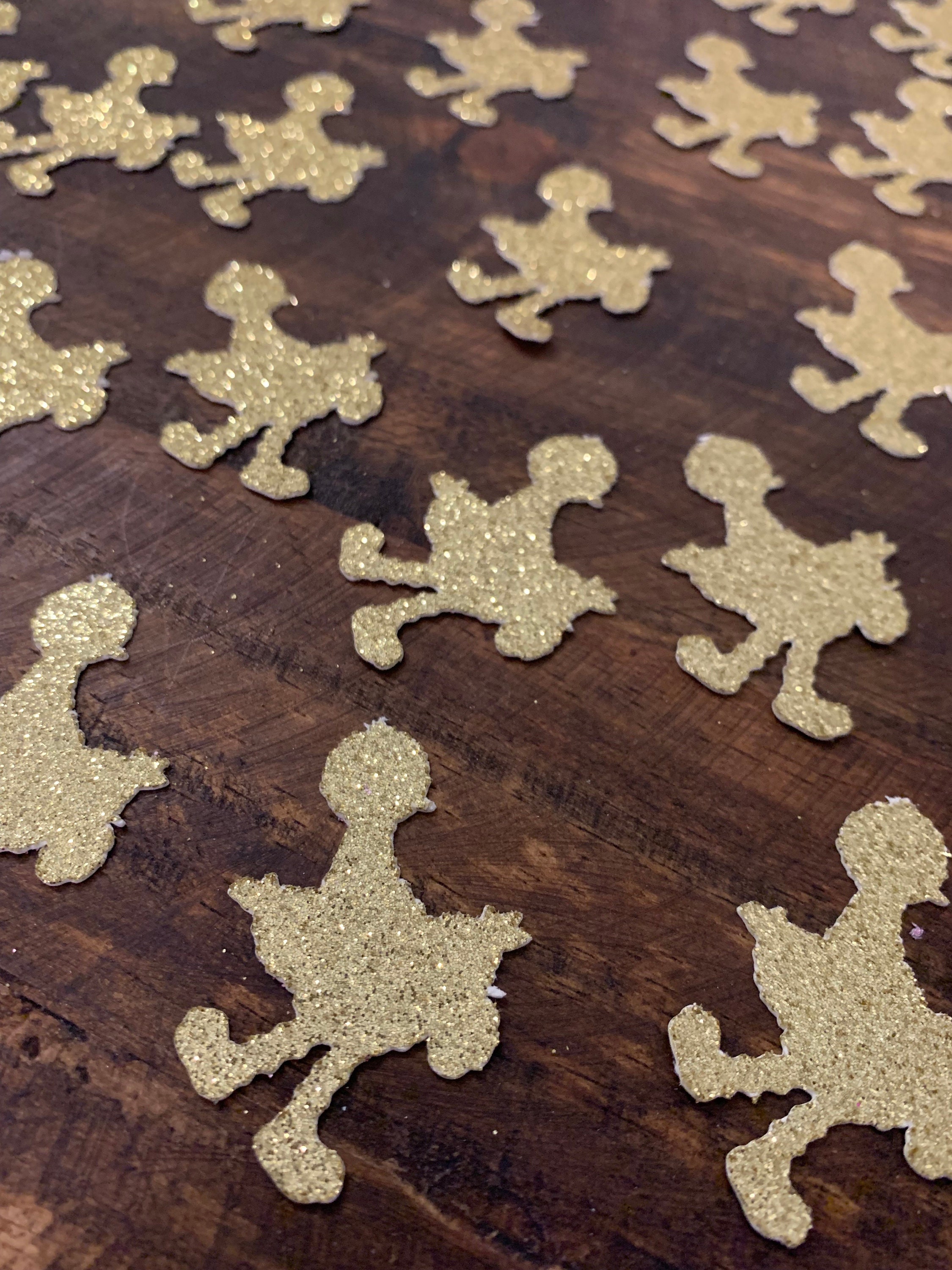 Big Bird gold glitter confetti gold Big Bird party decor birthday party glitter confetti Sesame Street theme