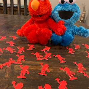 Elmo glitter confetti, red Elmo party decor, birthday party glitter confetti, Sesame Street theme