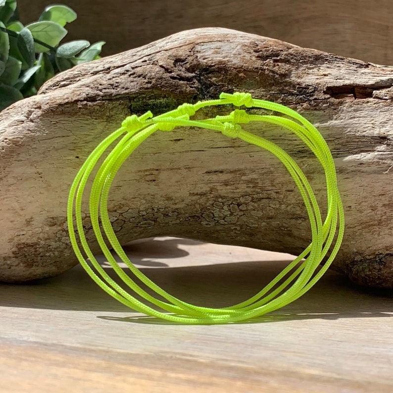 Neon Yellow Bracelet Mens Waterproof Bracelet Mens Cord Bracelet Beach Jewelry Mens Yellow Cord Bracelet