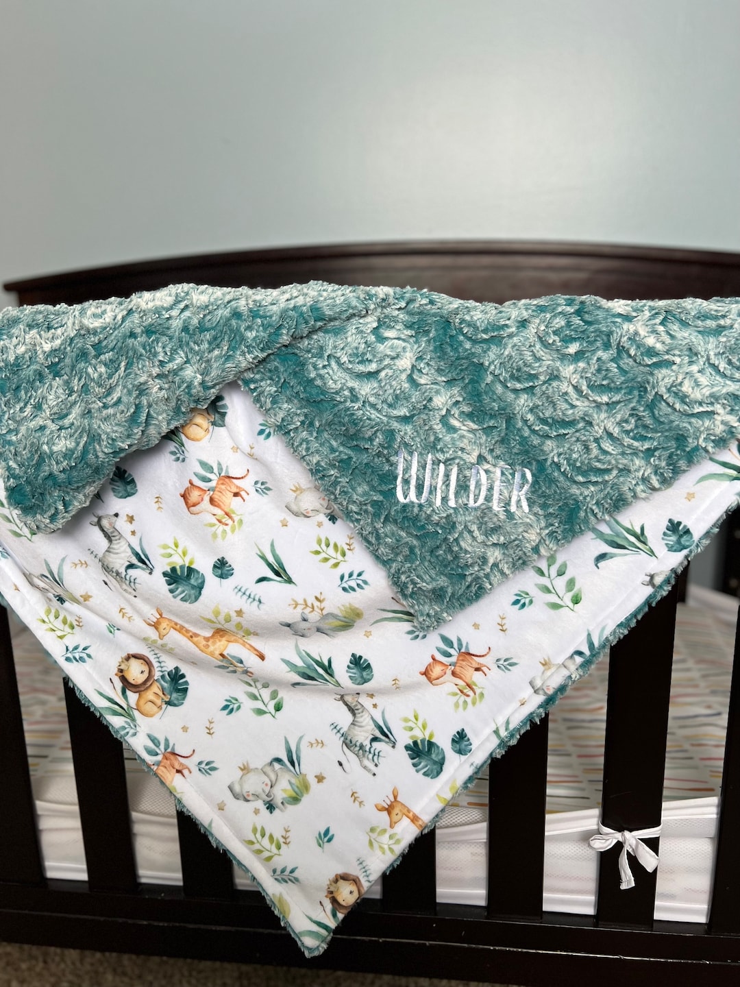 Customizable Minky Baby Blanket. Safari Babies W/ Paloma Misty Bayou Etsy