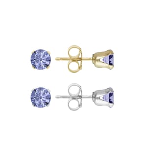 Tanzanite stud earrings, Genuine tanzanite studs, Gold tanzanite studs, Silver tanzanite studs, December birthstone gift, Gift for her