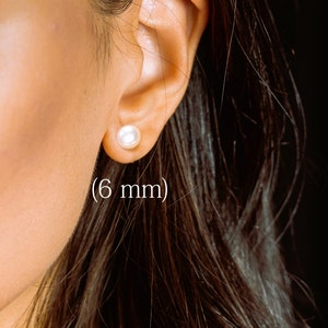 Pearl Stud Earrings, Genuine freshwater pearl studs, Gold pearl studs, Silver pearl studs, Classic pearl studs, Gift for her, Timeless gift