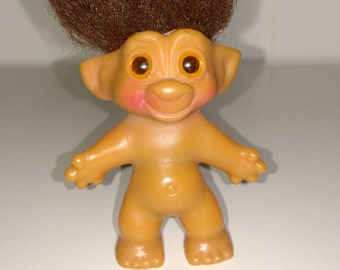 YELLOW AND BLUE HAIR Lot of Three Vintage Troll Dolls Made in Korea 2 1//2/" PINK