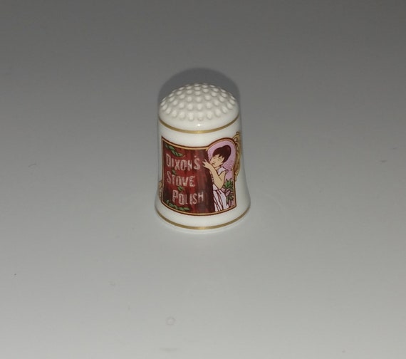Dixon\u2019s Stove Polish 1980 Franklin Mint Porcelain Country Store Thimble-Bone China