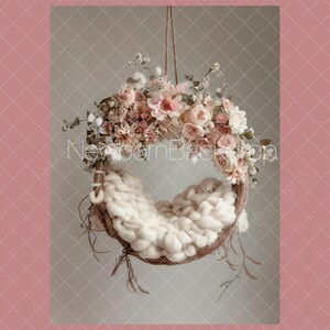 Girl Newborn Digital Background, Floral Newborn Background, Newborn Digital, Pink Newborn Prop, Digital Newborn Backdrop, Newborn Composite