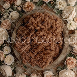 Boho Digital Background, Boho Newborn Backdrop, Neutral Digital Backdrop, Baby Photography Props, Boho Floral Backdrop, Newborn Composite