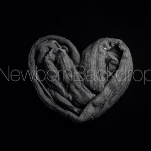 Newborn Digital Backdrop, Black and white digital backdrop, Newborn Photography Props, Heart Newborn Digital Background, Wool Newborn Props