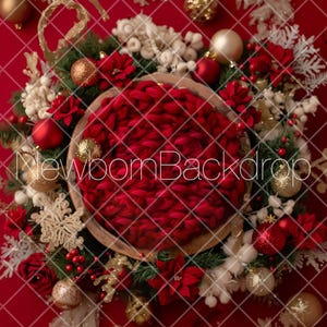 Christmas Newborn Digital Backdrop, Newborn Background, Christmas Digital Backdrop, Red Christmas Digital Background, Red Newborn Backdrop