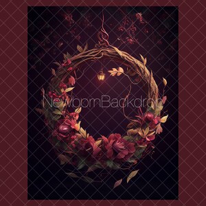 NEWBORN DIGITAL BACKDROP, Newborn Wreath Background, Girl Newborn Digital, Wreath Newborn Props, Digital Backdrop, Newborn Photography Props