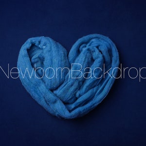 Boy Newborn Digital Background, Blue Digital Background, Heart Shape Digital Backdrop, Newborn Photography Props, Wool Photography Props