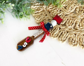 USA 4th of July Wooden Mini Scoop, Patriotic Tiered Tray Decor, Americana Beaded Garland, Fourth of July Garland