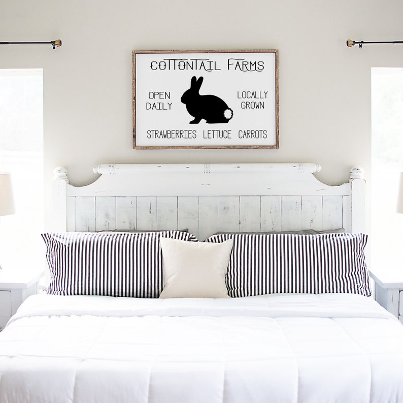 Spring Sign Cottontail Farms Easter Bunny Wood Sign Easter Sign Fireplace Decor