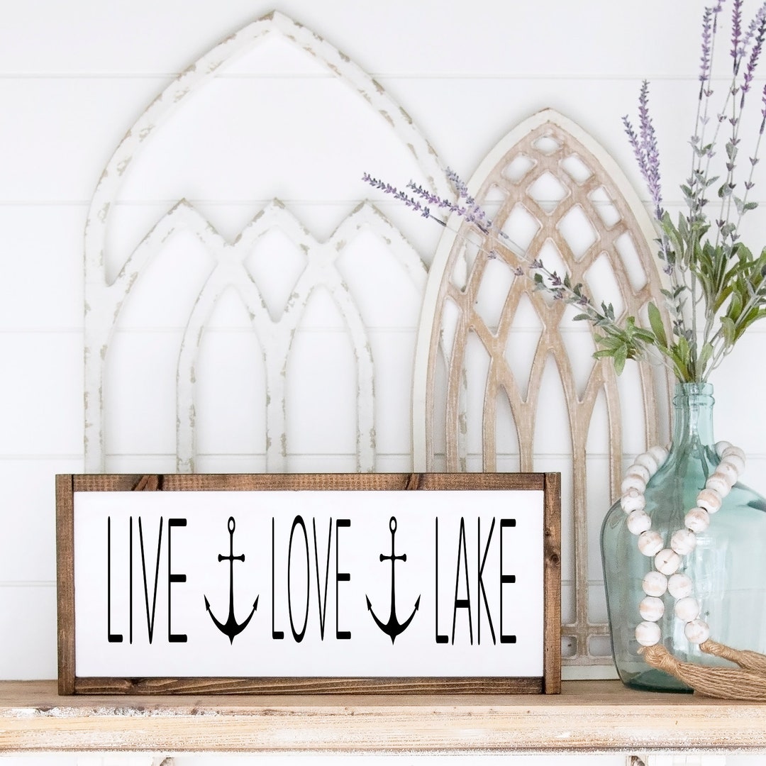 Live Love Lake Wood Sign, Lake House Decor, Lake Signs, Lake Life Boat