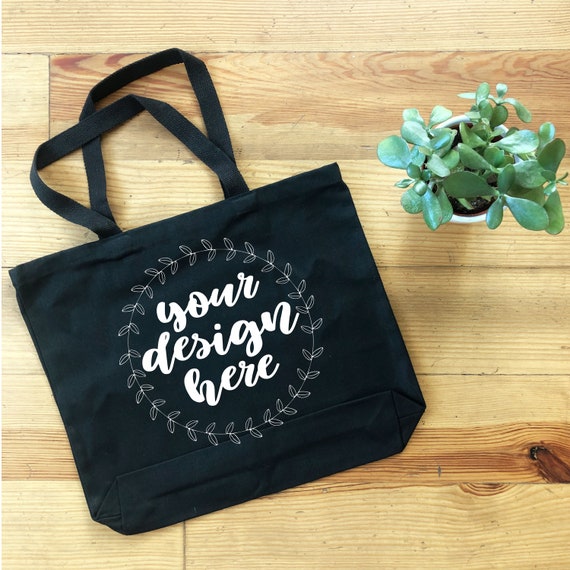 Download Heavy Cotton Denim Convention Tote Bag Black Tote Bag Factory Etsy
