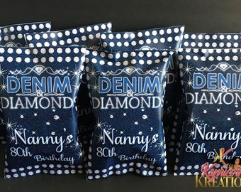 Denim Diamonds Birthday Party Favors Diamond Party Favors Etsy