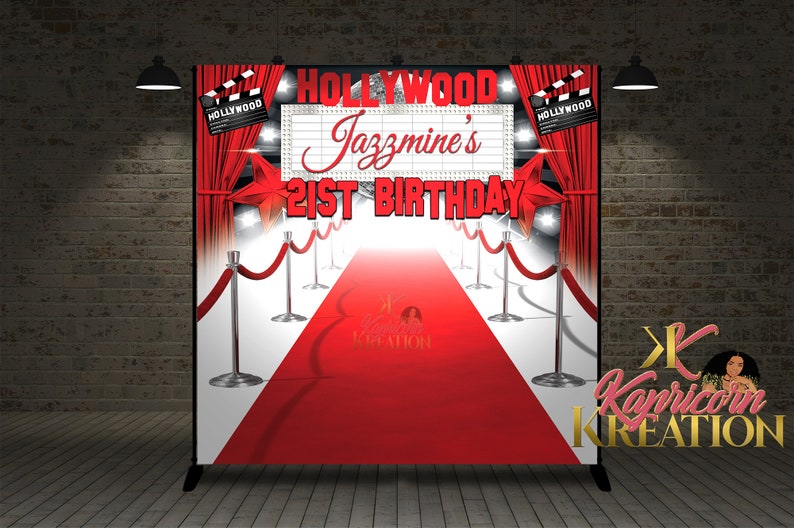 Custom Hollywood Banner Backdrop Step Repeat Banner Etsy