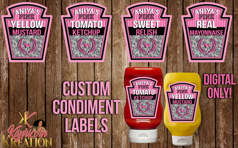 Custom Condiment Labels Personalized Labels Princess | Etsy