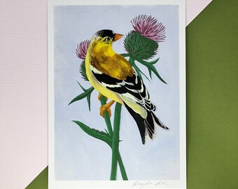 American Goldfinch Print - Small Art Print - Bird Art Print - Painting Print